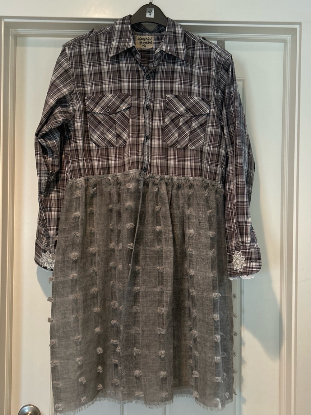 Upcycled Plaid Tunic Top